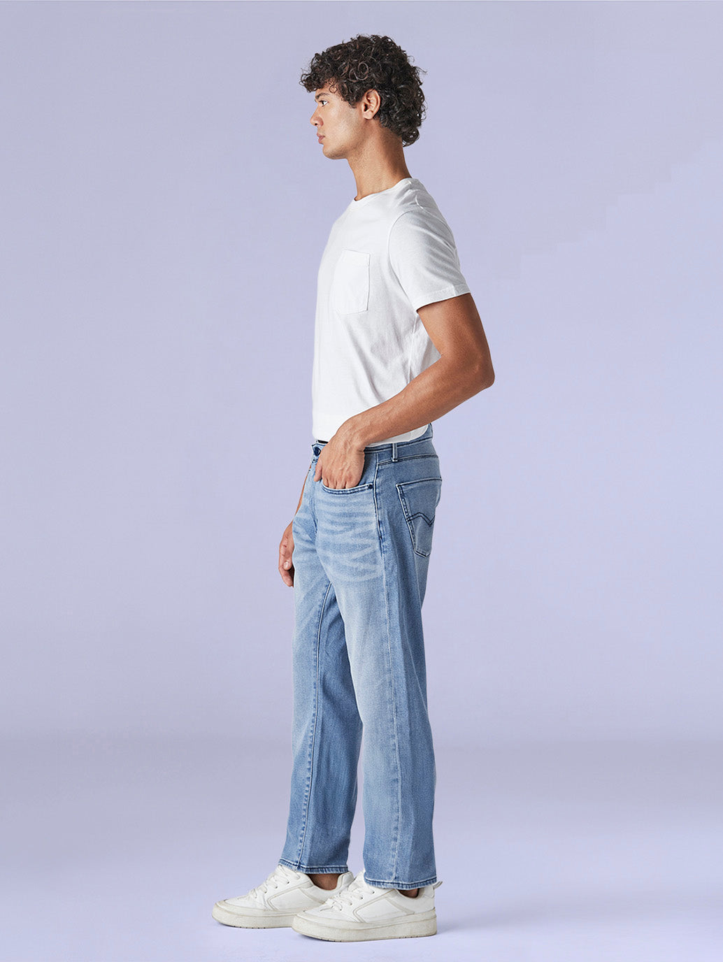 Men's 505 Light Indigo Straight Fit Mid Rise Redloop Jeans - 图片 5