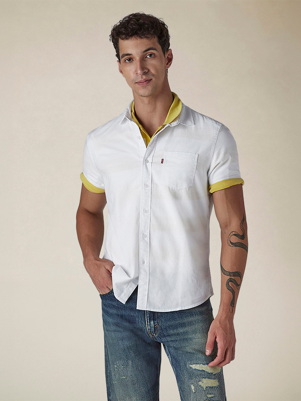 Men's Solid Button Down Collar Slim Fit Oxford Shirt - 图片 2