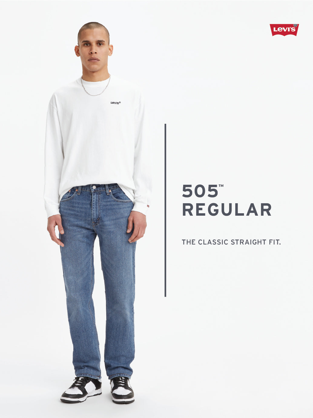 Men's 505 Light Indigo Straight Fit Mid Rise Redloop Jeans - 图片 3